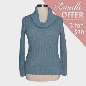 Sonoma Blue Cotton Cable Knit Sweater